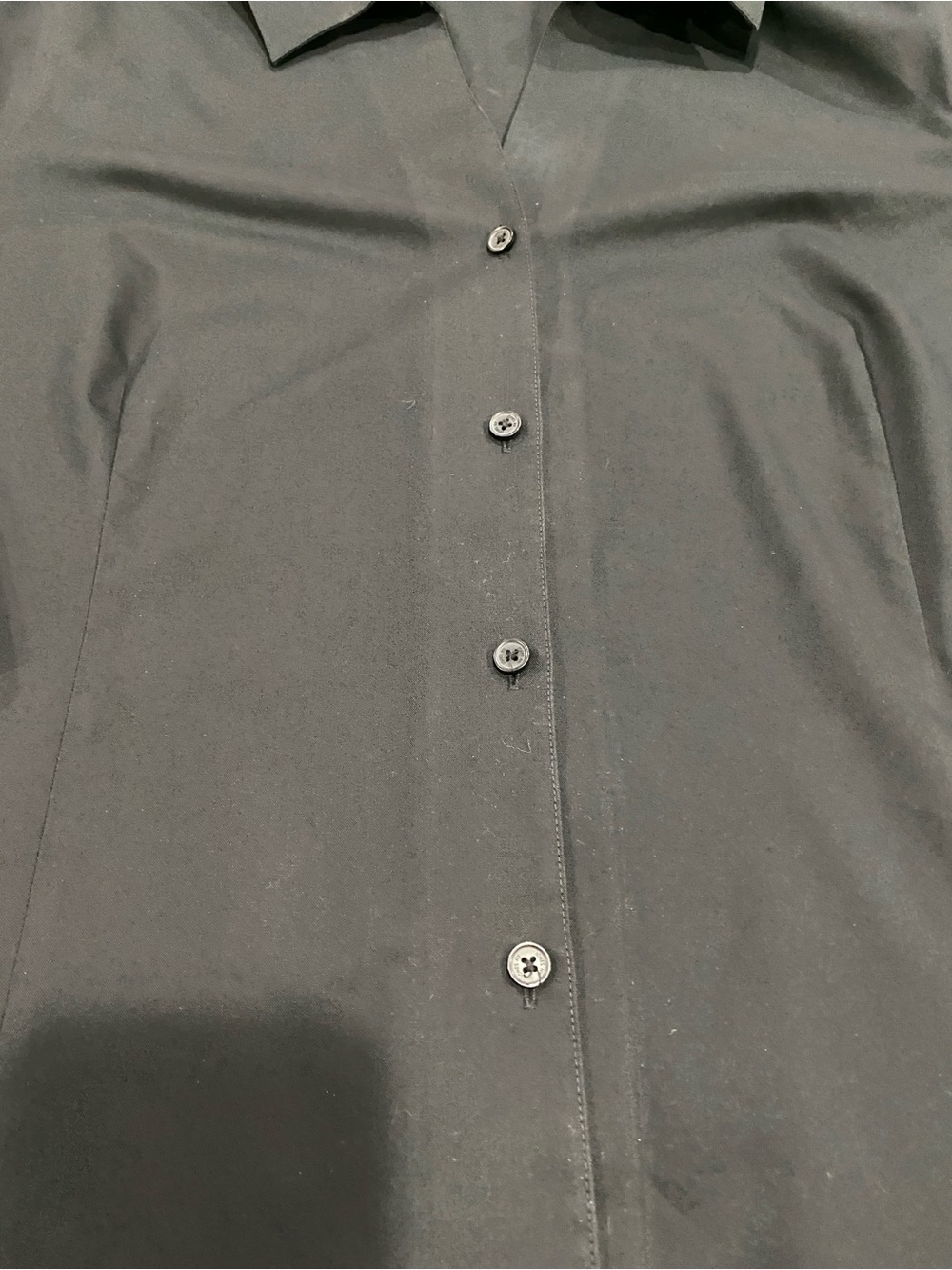 Jones New York Black Button-Front Collared Women's Shirt with 3/4 Sleeves - Picture 5 of 10
